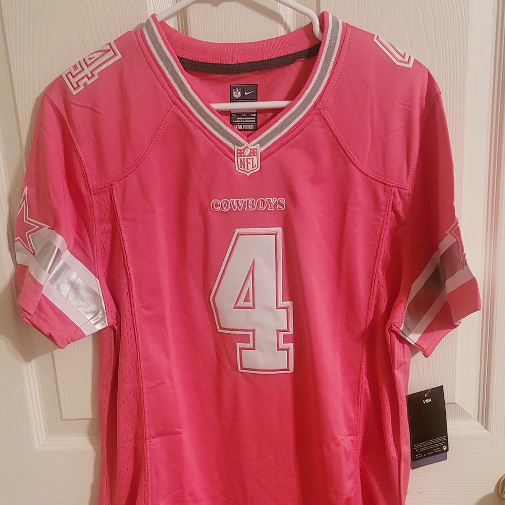 Two Women's Dallas Cowboys pink Dak Prescott Jerseys - PLEASE READ DESCRIPTION